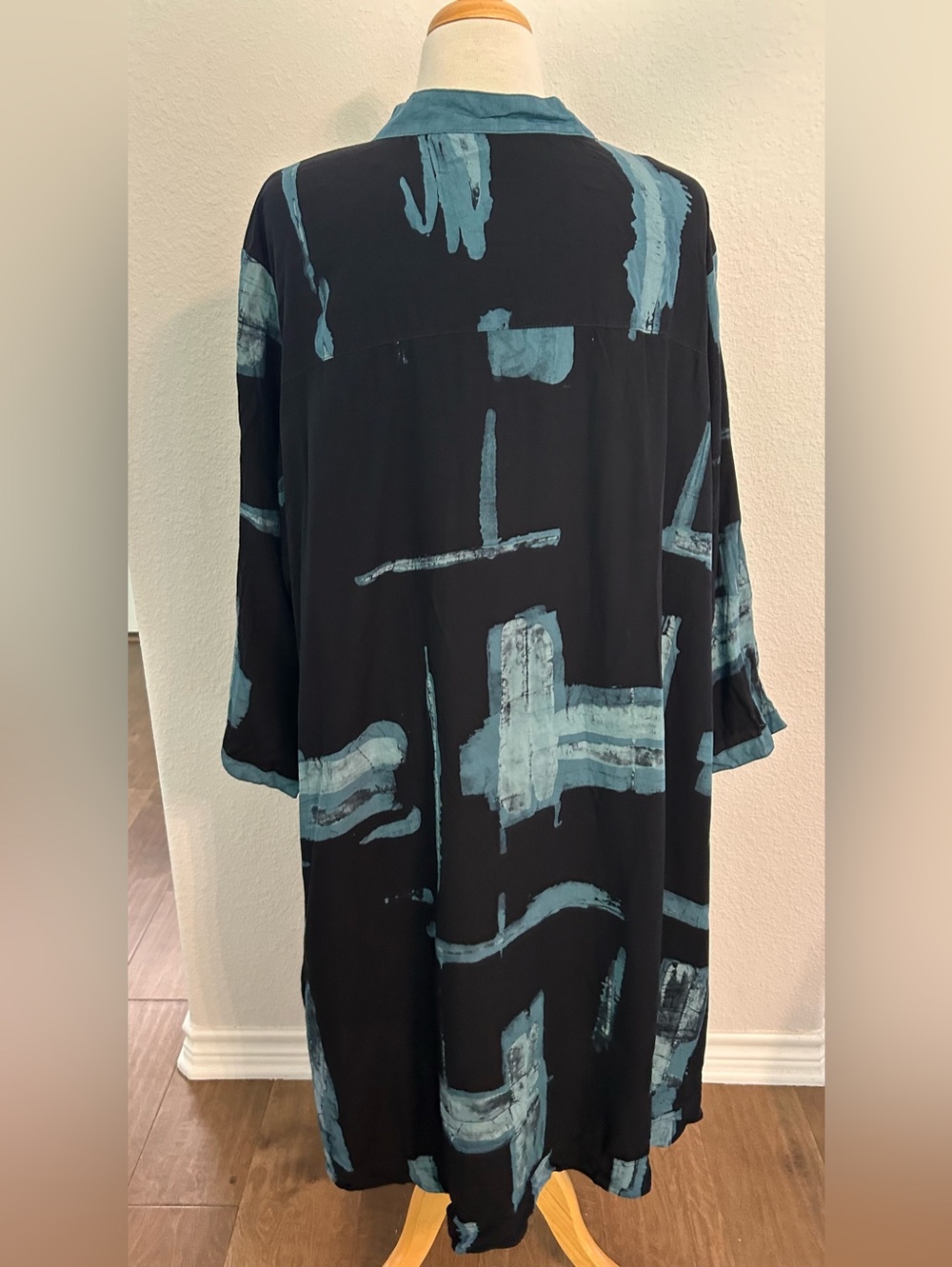 Lyng designs art to wear lagenlook abstract long tunic dress top 3X - Picture 3 of 5